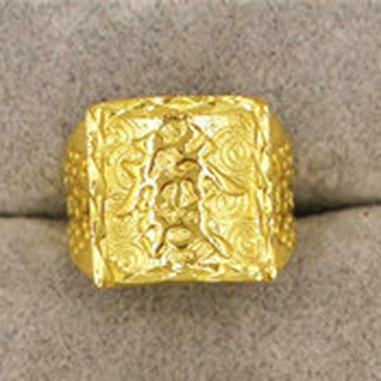 Bague Mantra des Six Caractères Ajustable en Laiton Doré pour Homme: Bijoux inspirés de pièces de monnaie européennes