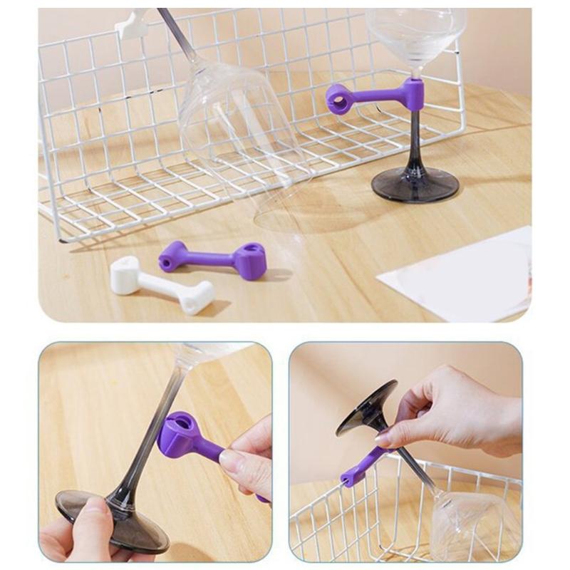 Molded Plastic Wine Glass Placement Aids with Split Ends for Kitchen Cabinets, Dining Storage and Beverage Stations