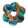 Yousheng 6PCS Car Coaster, Reusable Ocean Theme Heat Resistant Pads, Non-Slip Stain Resistant Cup Holders, for Office Desk Home