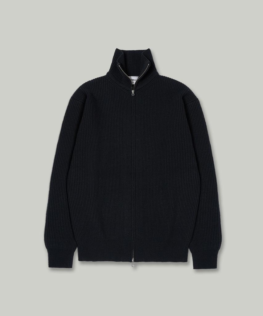 Cuznello Pure Wool Zip-Up_Black