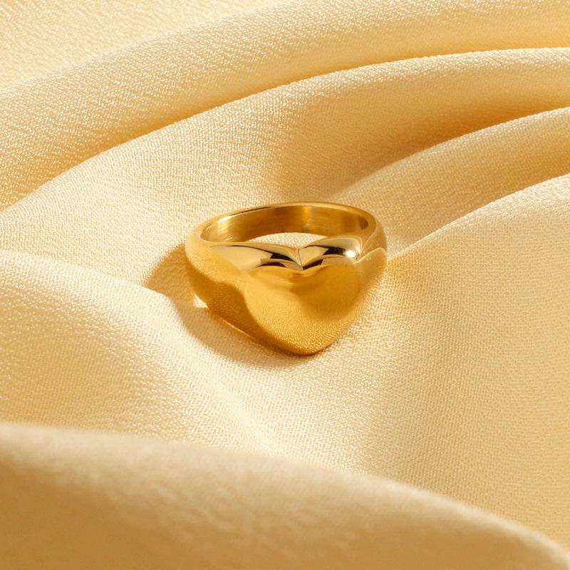 

ALTERA Милое очарование в виде сердца из нержавеющей стали, массивные кольца для женщин, модное полированное золото, кольцо любви, не тускнеет, циркон, подарок для вечеринки 9 золотистый