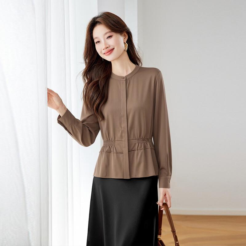 

Srcr Women s Premium Silk Long Sleeve Blouse L