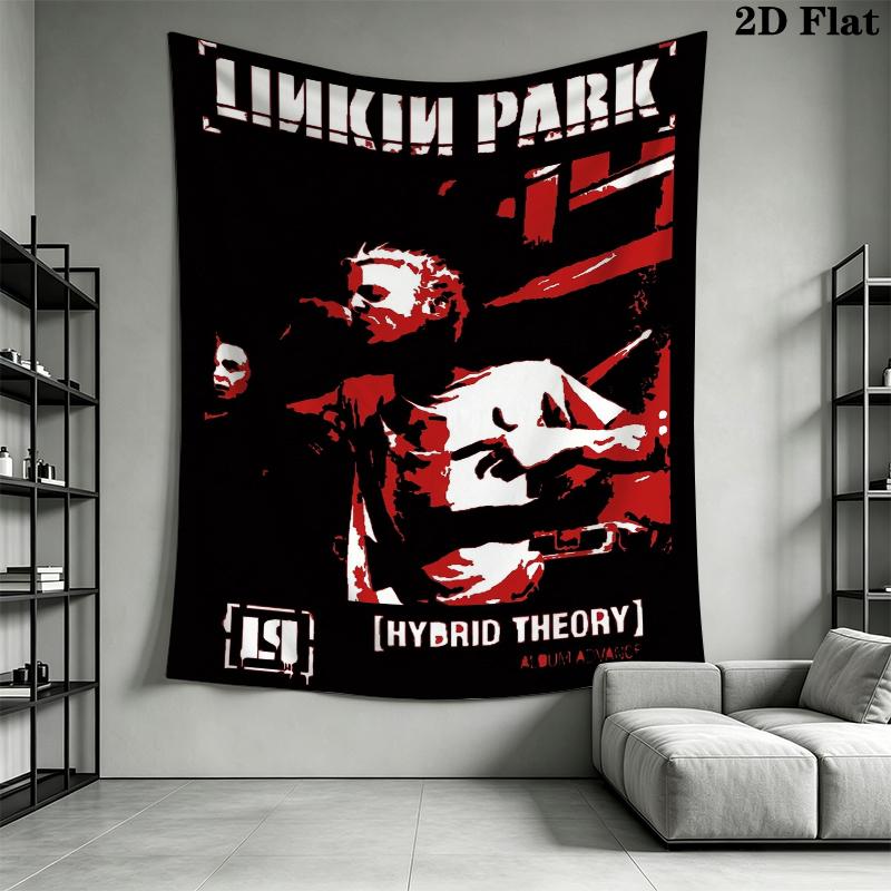 Linkin Park Wall Tapestry Aesthetic Wall Hanging Printed Fabric Blanket Decorative Tapestries for Bedroom Living Room Home Decor