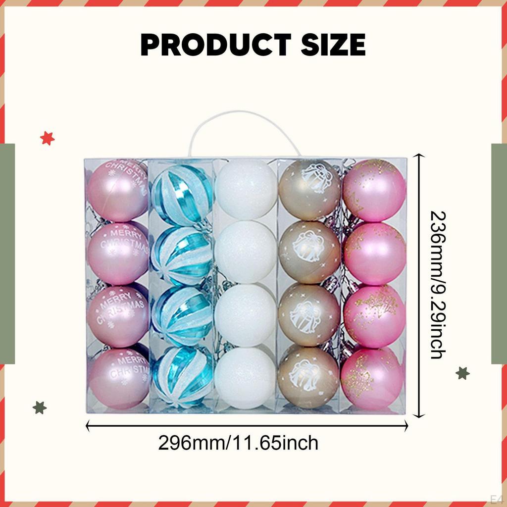 40Pcs Christmas Ball Ornaments Decorations Crafts Decorative Shatterproof Home Decor Baubles for