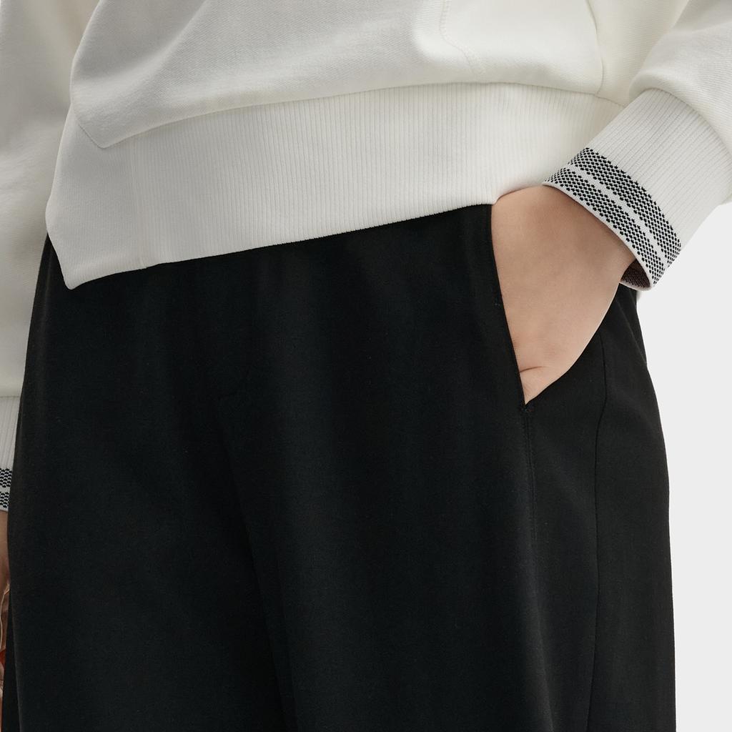 Fila Emerald Fashion Simple Classic Versatile Comfortable Loose Woven Casual Pants Women Bottoms Black F11W544803FBK