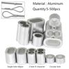 5-500pcs Aluminium Sleeve,Double Hole Cable Crimp Sleeve 8-Shape Aluminum Cable Stopper Crimp Rope Hardware Accessories