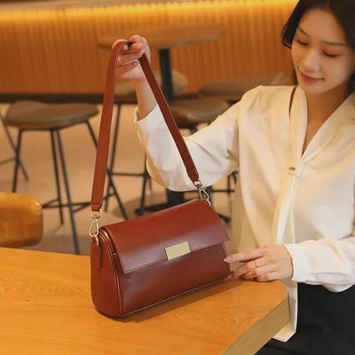 2024 New Style Genuine Leather Retro Shoulder Bag - Women's High-Quality Textured Underarm & Messenger Bag
