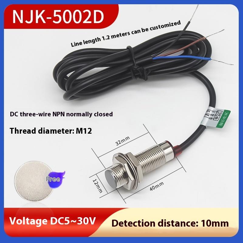 M12 Hall switch sensor NJK-5002C/5002A/D/B three-wire NPN normally open distribution magnet 5V24V