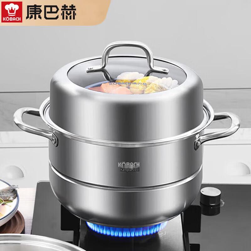 

Kombach 28cm Stainless Steel Double-Layer Steamer Pot