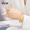 Gold Electroplated Eight-Pointed Star Titanium Steel Bracelet for Women - Fade-Resistant, European & American Style