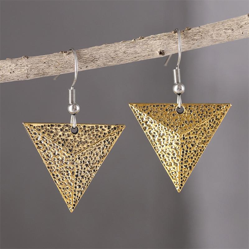 

Ретро-геометрические треугольные серьги, серьги с индивидуальным креативным узором