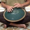 Meinl Sonic Energy Collection Octave Steel Tongue Drum OSTD4DGE F# Minor 16-inch Dark Green Engraved Floral Design