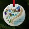 Wishing You Lots of Love And Happiness Sea Glass Ornament Handcrafted Round/Heart-Shaped Sea Glass Keepsake Christmas Tree Hanging Ornament