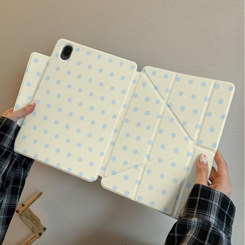Korean Style Polka Dot IPad Case Magnetic Detachable Air Pro 11 Mini 10th Gen Anti-bend