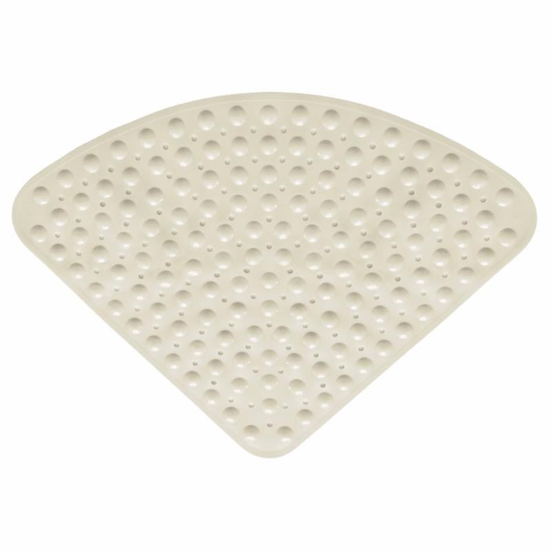 1pc Non-Slip Corner Bath Mat with Suction Cups & Drain Holes, 21x21in, PVC Shower Mat Bathtub Mat Machine Washable Floor Mat