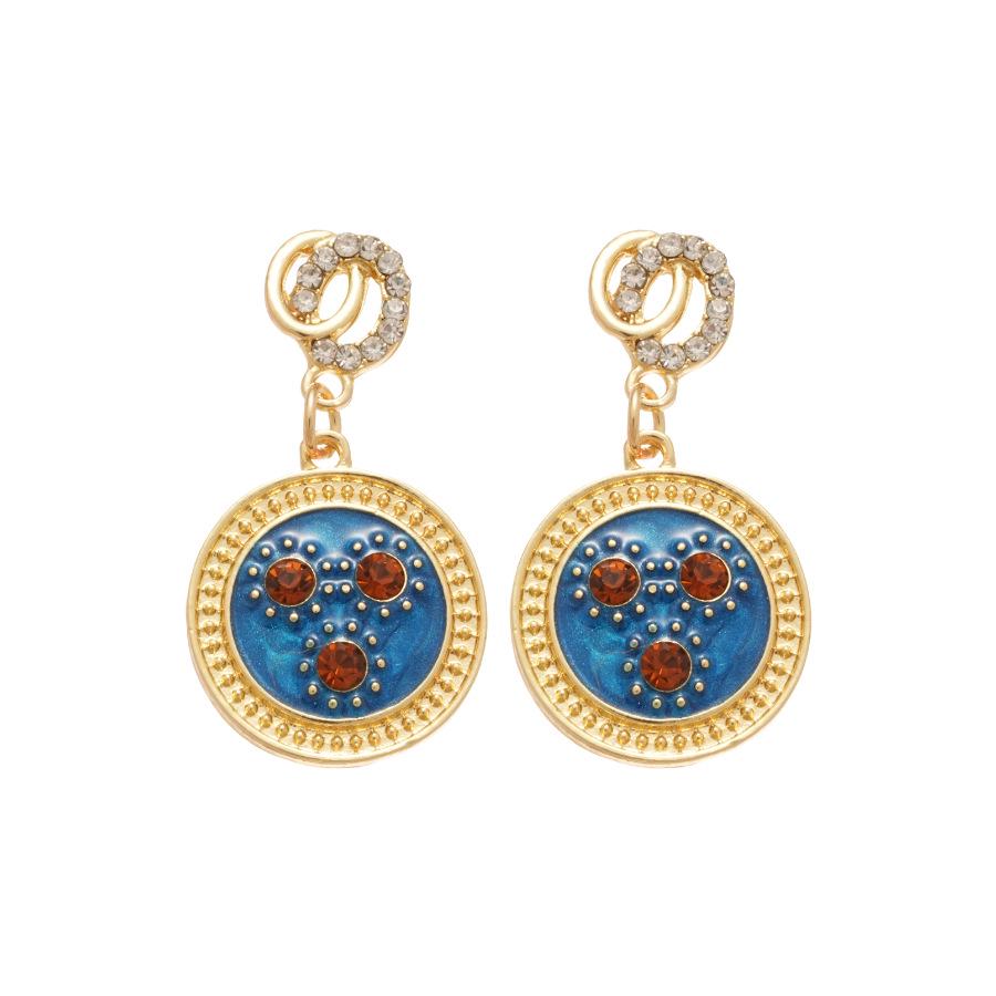 Silberne Ohrhänger im Retro-Stil mit Strasssteinen und geometrischem Tropfenmuster: Hochwertiger, luxuriöser und einzigartiger Statement-Schmuck.