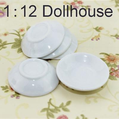 1:12 Doll House Mini Ceramic Dish White Mini Food Scene Model Doll House Accessories