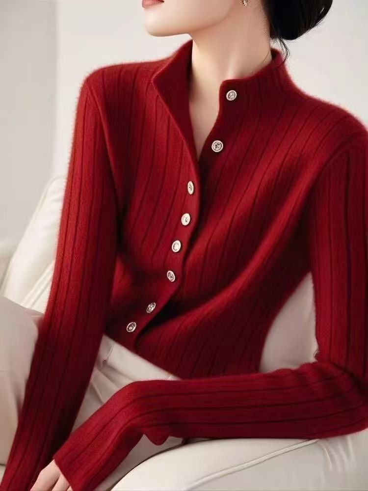 New Year's red sweater women's autumn and winter new atmosphere looks good lazy with knitted sweater women's top