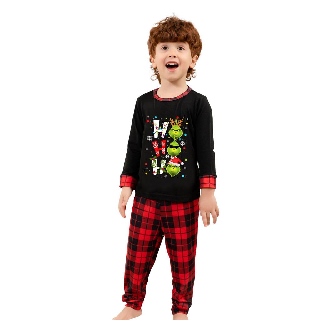 Świąteczny Print Rodzinny Zestaw Długi Rękaw Góra i Spodnie Rodzinny Zestaw Ubranko Rodzic-Dziecko