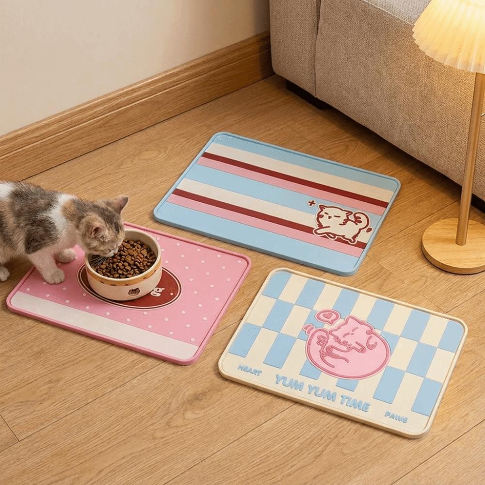 Anti-fouling Pet Feeding Pad Non-slip Cat Drinking Feeding Mat Pet Bowl Pad  Cat Feeding Supplies