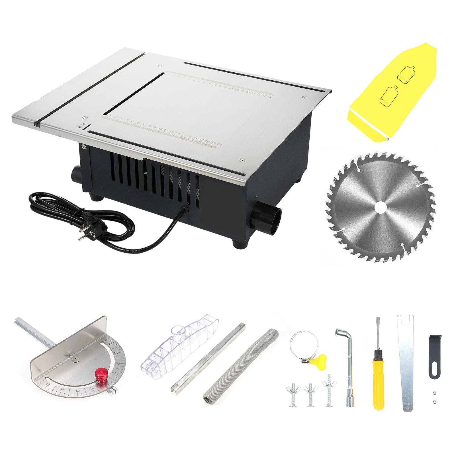 

Портативная настольная пила 1600 Вт Компактная настольная пила 5000 об/мин Настольная пила w40T Лезвие и предохранительный выключатель Пылеудаление EU Plug