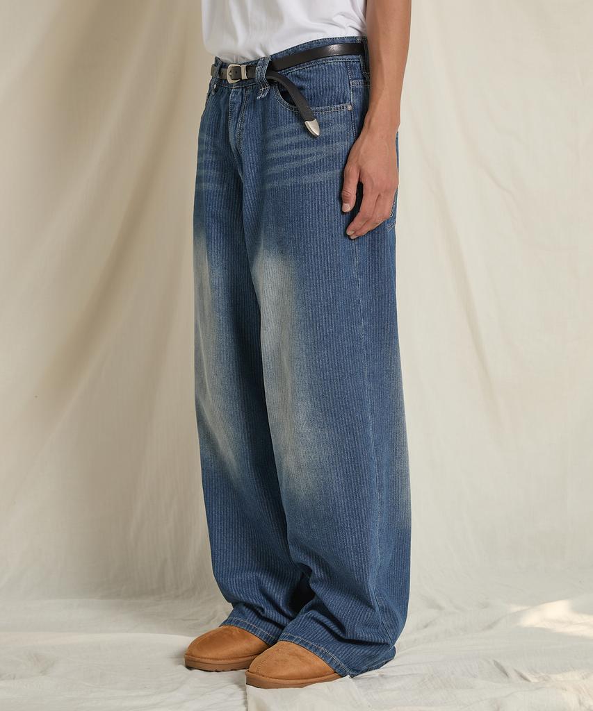 WAIKEI Corduroy Denim Pants Deep Blue