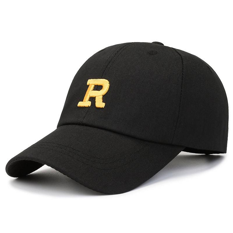R Embroidery Letter Baseball Hat Outdoor Sun Protection Breathable Cap Peaked