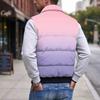 Men's Casual Loose Fit Padded Vest with Pockets, Zip Front and Lapel Collar, Polka Dot Print for Lounging and Daily Wear
