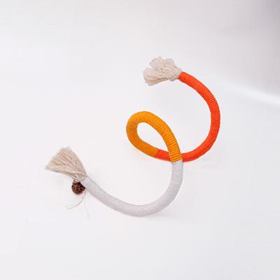 Cat String Toy Interactive Cat Scratcher Cotton Rope Toy Bite-Resistant Chewing Teething Cat Toy Pet Teaser Wand String Rope