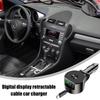 Digital Display Car Charger 12V/24V,cigarette Lighter Line Charging Fast Car Adaper Vehicle Line Charging PD30W Telescopic F2B9