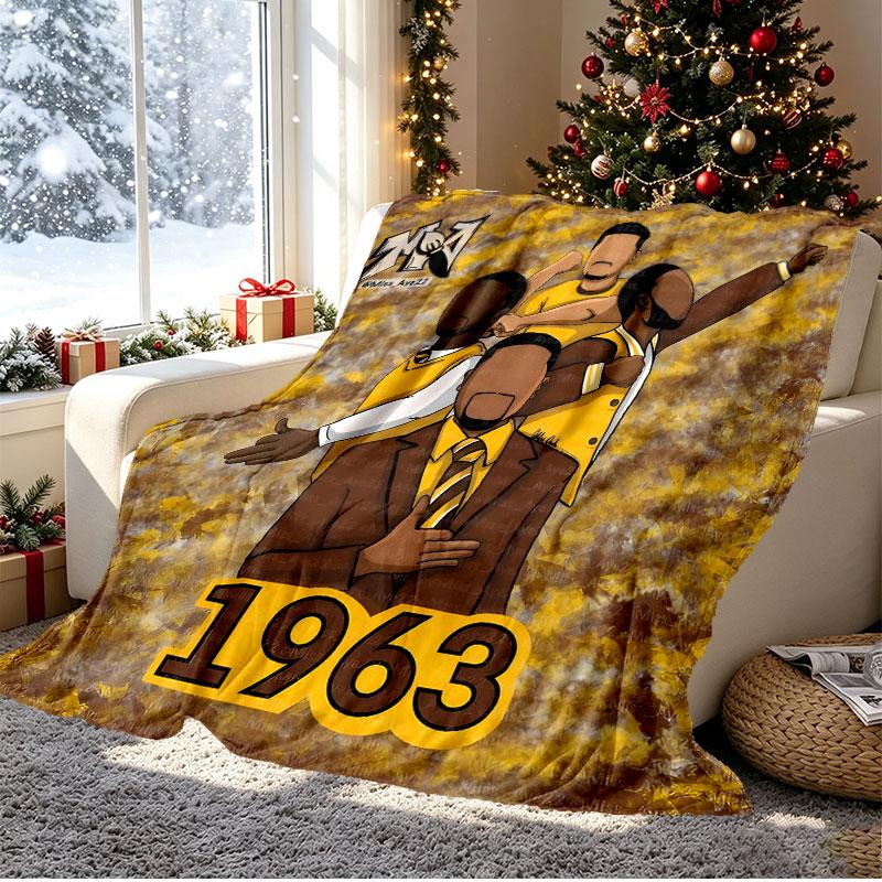 Iota Phi Theta Pattern Blanket for Home Decoration, Bed, Sofa, Car Travel, Camping, Suitable for All Seasons, Birthday Christmas Gift