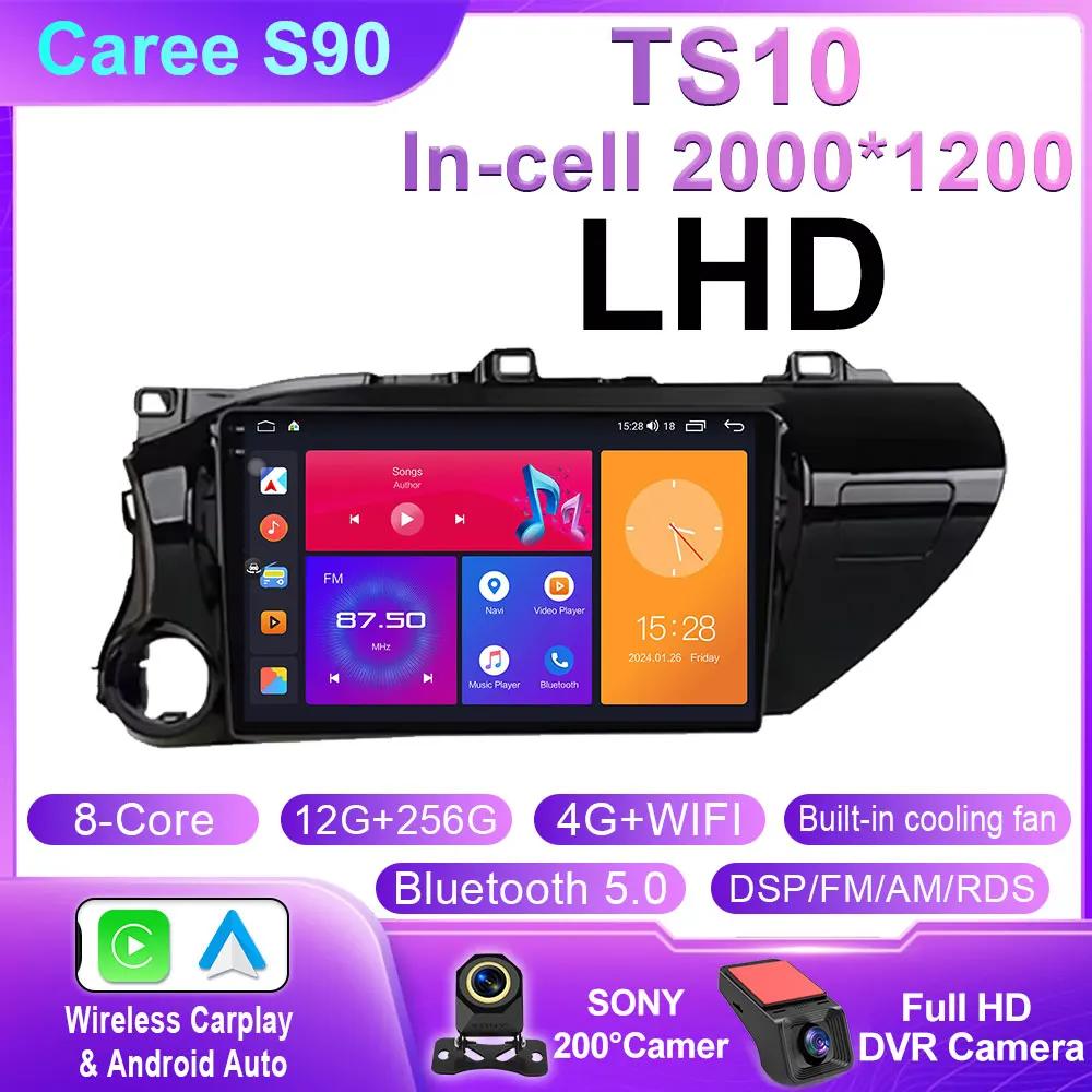 Android 14 Carplay Car Radio For Toyota HILUX REVO VIGO IMV 2016 2017 Navigation GPS Multimedia Player WiFi+4G Stereo Video BT