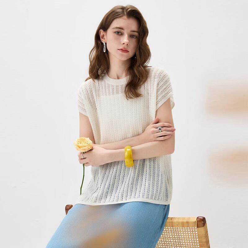 KEMENG BOKA Women s Short Sleeve Knitted T-Shirt L