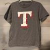 47 Brand Texas Rangers T-Shirt Mens M Gray MLB Baseball Team Logo Cotton