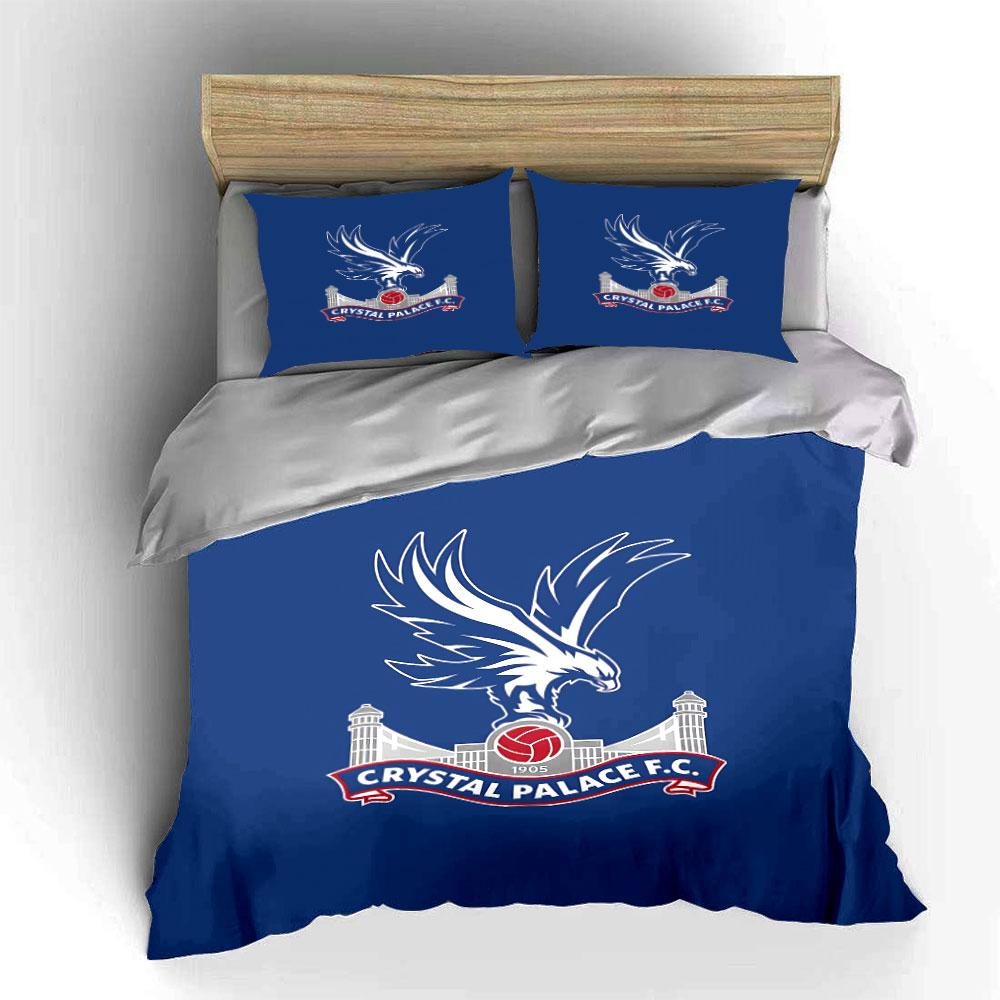 Blue Crystal Palace FC Bedding Bedding Duvet Cover Set Duvet Cover Pillowcases (1 * Duvet Cover 2 * Pillowcases, Without Duvet Insert)