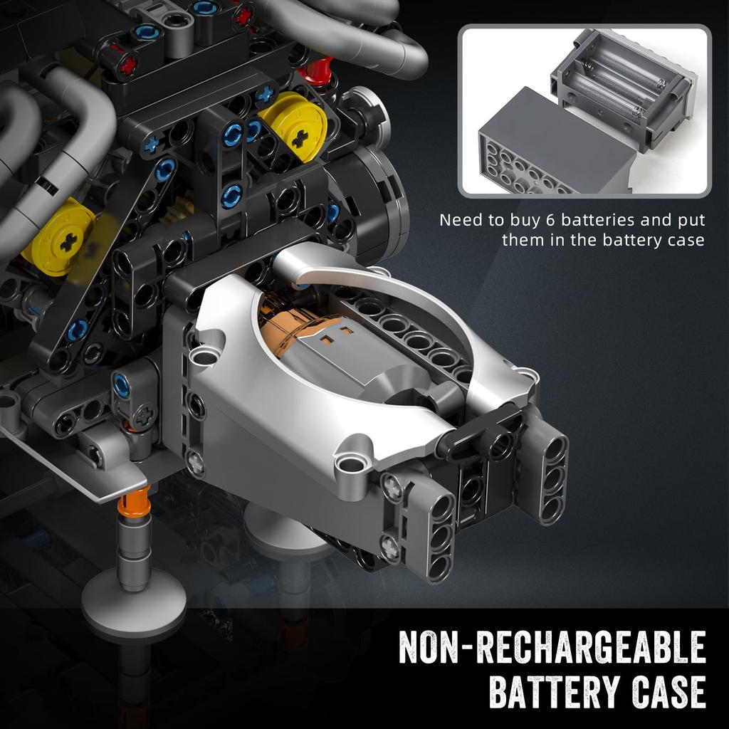 Mould King 10131 Technology W16 Engine Block 952 Pieces Engine Block Set Gift for Boys and Girls Toy,