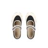 Sheepskin version dissolved shoes rhinestone word with Velcro big shallow mouth Mary Jane half drag canvas shoes women