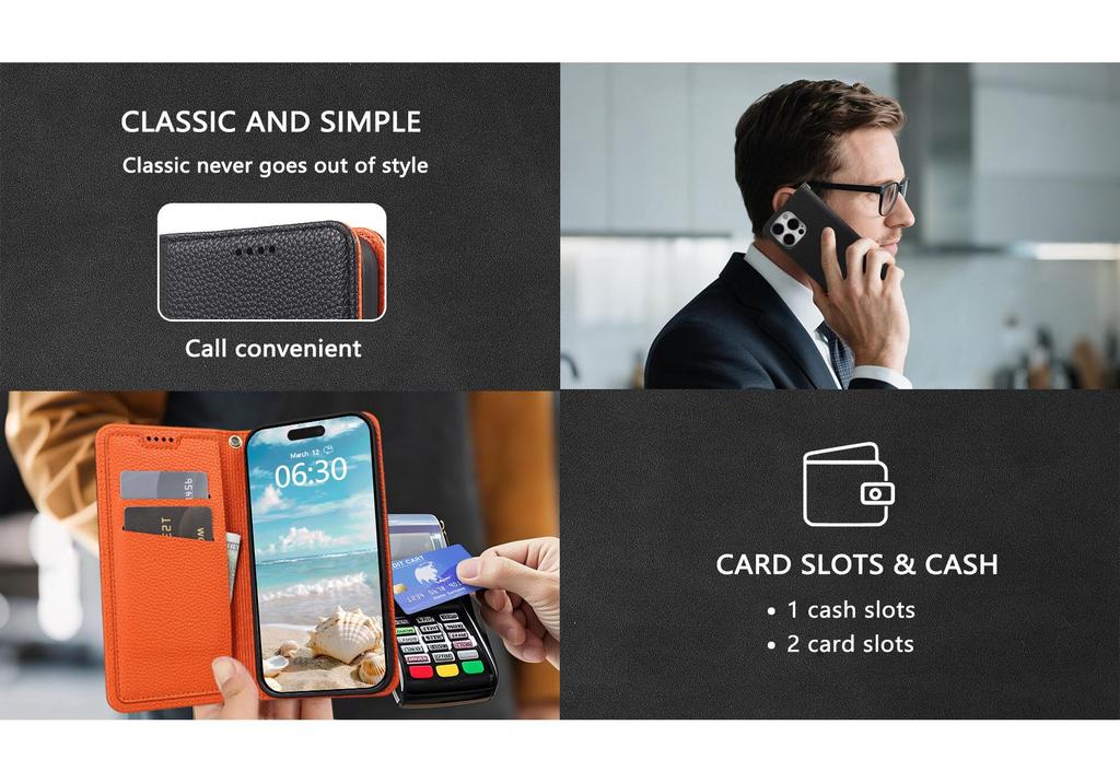 Suitable for Huawei Pura 90 Pro Max: Leather Double Color Lychee Grain Magnetic Phone Case