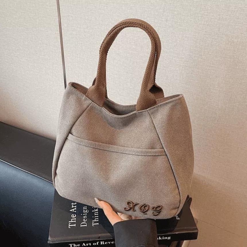 Niche Canvas Bag for Women When Going To Work, Small Bag, Commuting Tote Bag, Versatile Lunch Box, Portable N