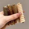 4Pcs Small Spiral Hair Coils Women Solid Color Phone Cord Ponytail Holder Strong Grip Waterproof Hair Ties