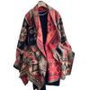 Popular Imitation Cashmere Scarf Women's Ethnic Style Shawl Warm Retro Jacquard Fringed Outer Shawl