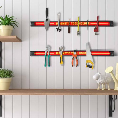 TANGKULA Magnetic Tool Holder, Set of 6, 46cm X 25cm, Wall-Mounted Magnetic Tool Bar Holder, Magnetic Suction Tool Organizer for Wrenches, Pliers, Scr
