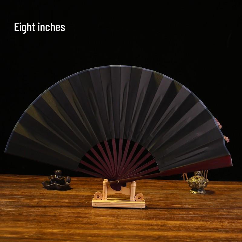 Men's Ancient Style Hanfu Bamboo Folding Fan - Silk Xuan Paper Summer Fan