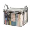Large Transparent Foldable Textbook Storage Bag - Dustproof and Portable for School