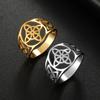 Teamer Hexerei Hexenknoten Ring Edelstahl Vintage Keltischer Knoten Fingerring für Frauen Paar Glücklich Alumet Wicca Schmuck