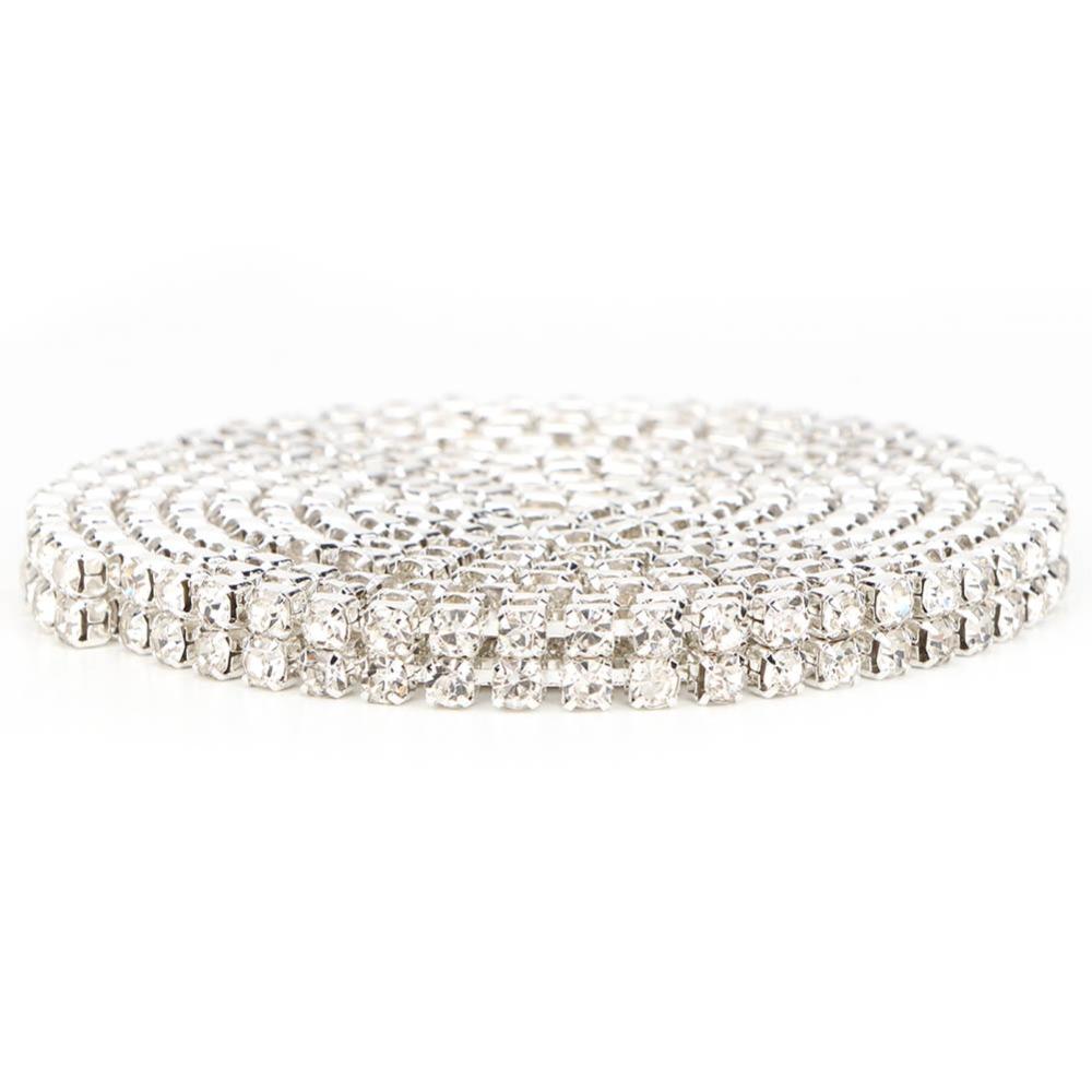 1pcs 2 Yard Length Crystal Rhinestone Trim 3mm Rhinestones DIY Wrap Roll Ribbon For DIY Crafts