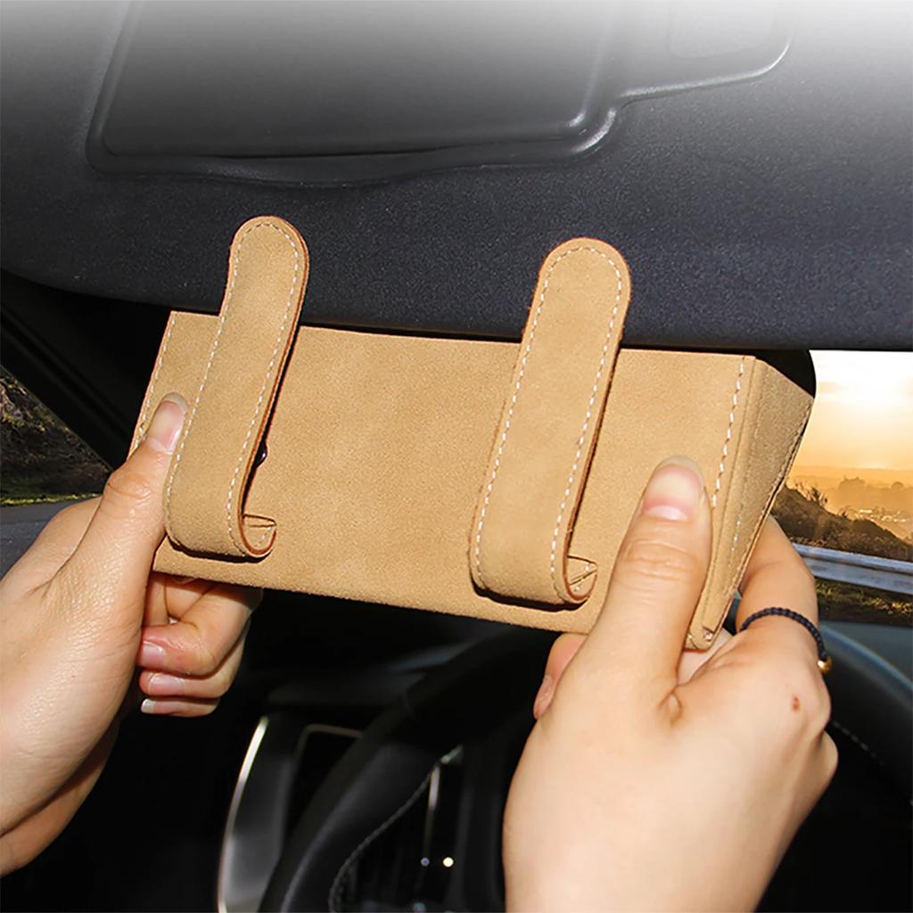 Magnetic Car Sunglasses Holder Case Universal Auto Sun Visor Glasses Box Clip Sunglasses Holder Fastener Eyeglasses Storage