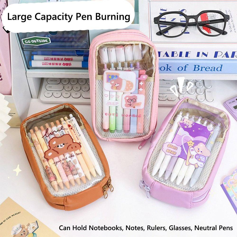 Multilayer Pencil Case Large Capacity Pen Box Cartoon Pen Bag  School Office