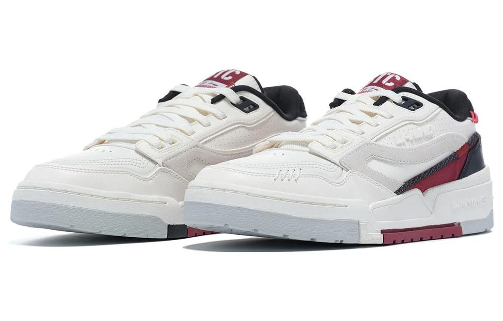 Li Ning 001 BTC Prm Synthetic Leather, Split Cow Leather Abrasion Resistant Breathable Low top Skateboard Shoes AGCT003-3