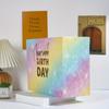 6pcs/set, Contains 18 Sheets of White Sorbet Paper, 30*24*13.5cm, Rainbow, Hot Stamping White Card Bag Gift Bag, High Grade Tote Bag, Ins Style,